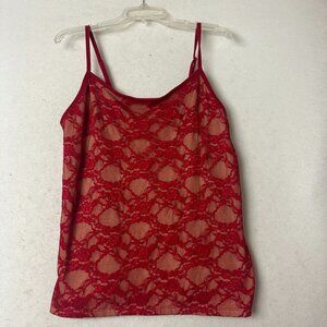 TORRID Top sz Plus Sz‎ 2X red lace tank Goddess sexy valentines day date night
